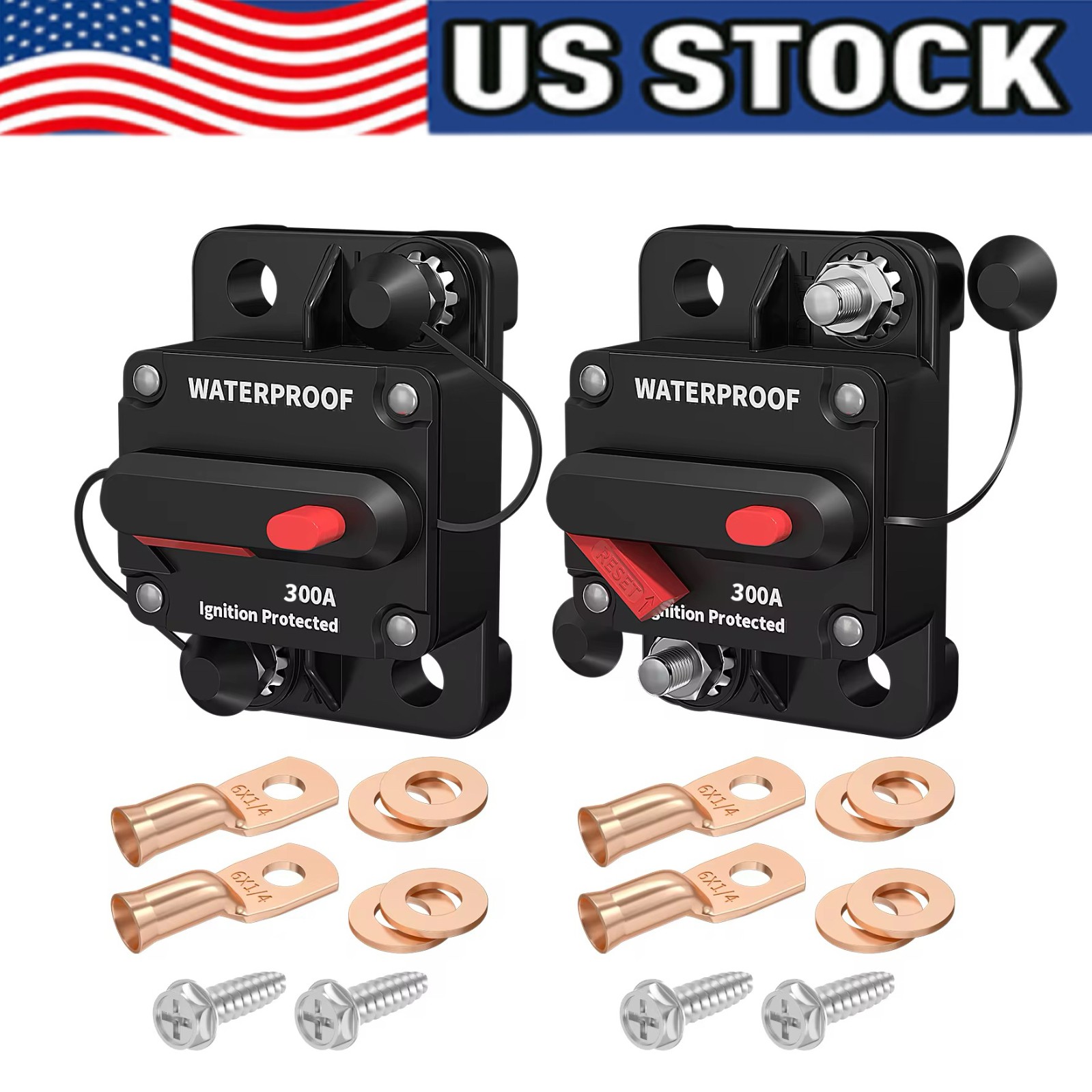 300A AMP Circuit Breaker Fuse Reset 12V-48V DC Car Boat Auto Waterproof