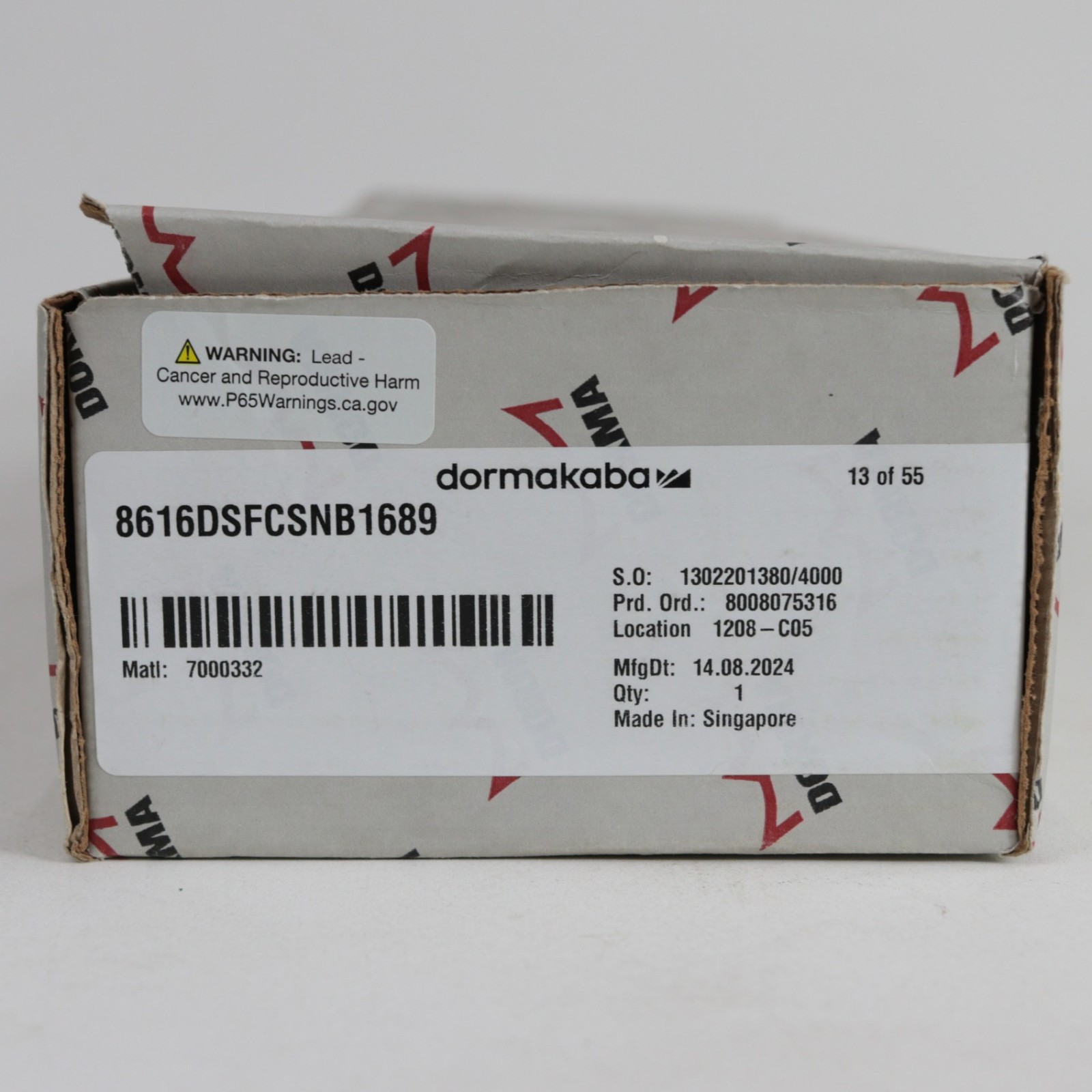 Dorma 8616-DS-FC-SNB1-689 Door Closer 8616DSFCSNB1689 Aluminum Finish