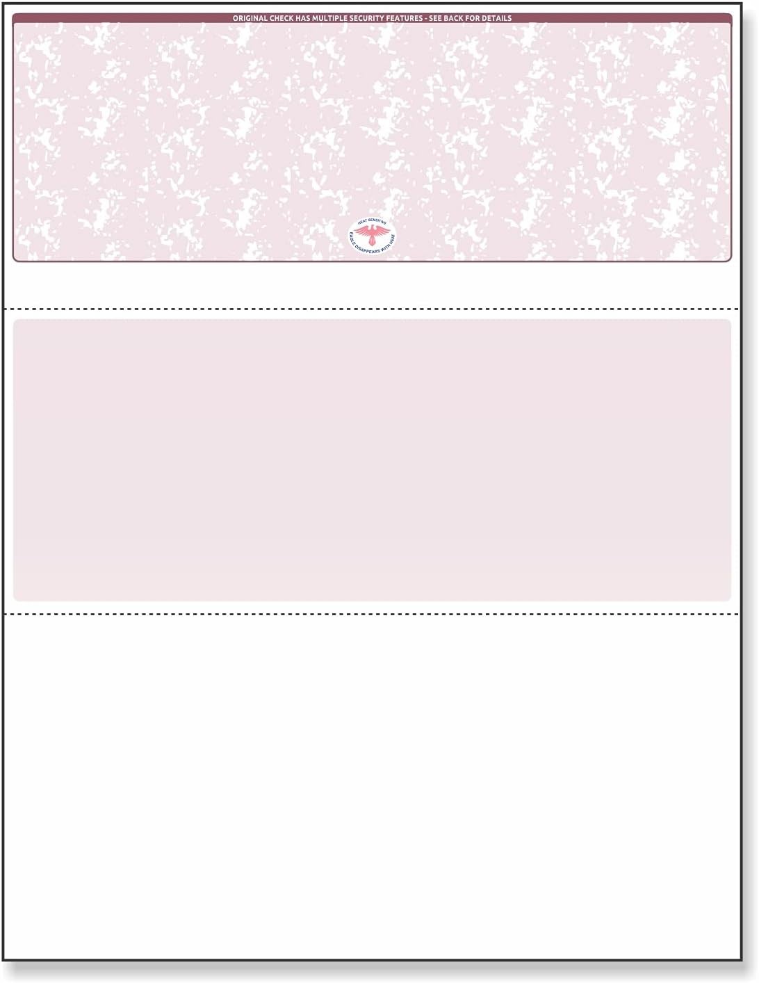 Blank Check Stock Laser/Ink-Jet 8-1/2 x 11″ 24# lb 500 Sheets Per Pack Red-Blue