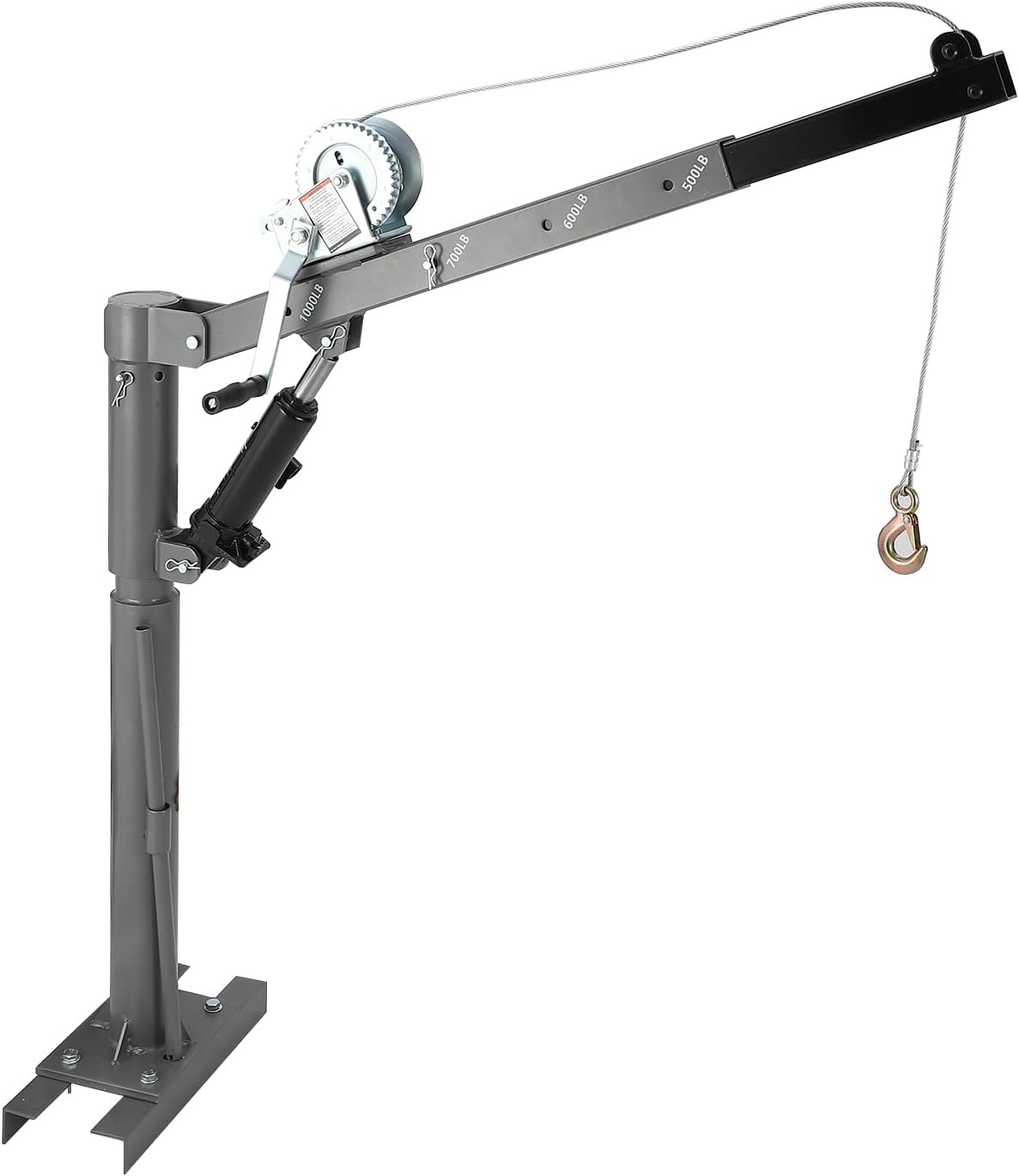 Pickup Truck Crane Hoist with 1000 lbs Capacity, Hydraulic for Lifting Goods