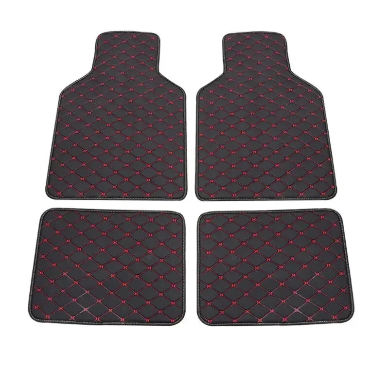 Car Floor Mats Universal PU Leather Floor Mats Liners Front Rear Mats Foot Pads