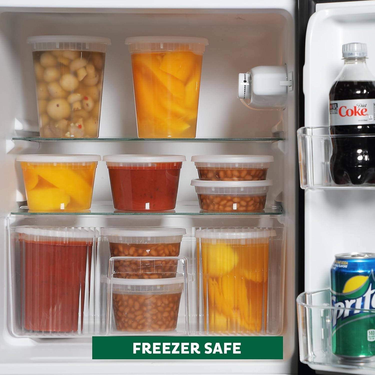 Food Storage Containers 50 Set, 16 oz Plastic Deli Containers with Lids, Slime