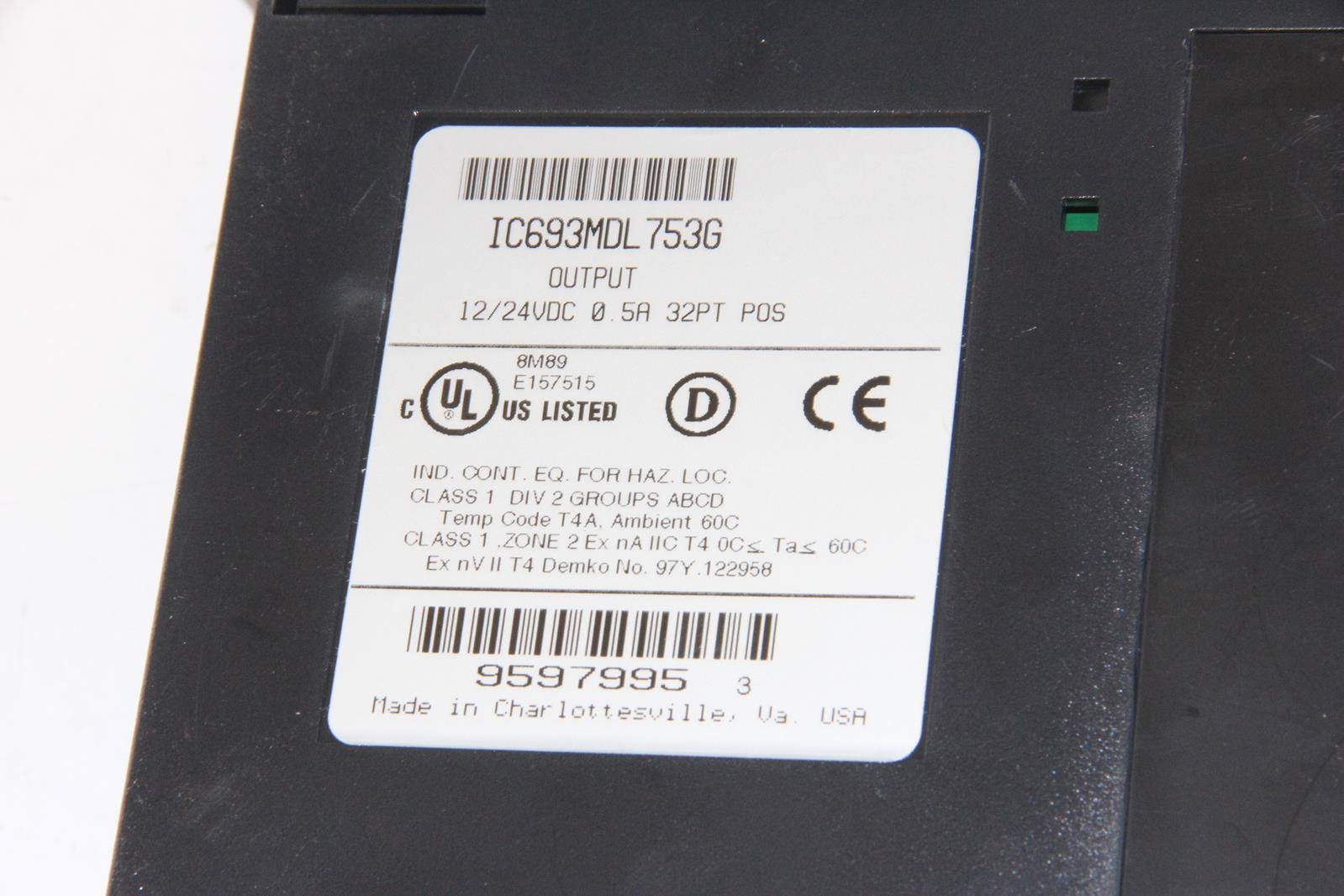 GE FANUC IC693MDL753G 12/24VDC 0.5A 32PT POS Output Module