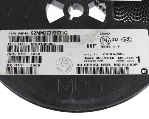 3000pc Reel SZMM3Z3V3ST1G On Semi Zener Diode Voltage Regulator