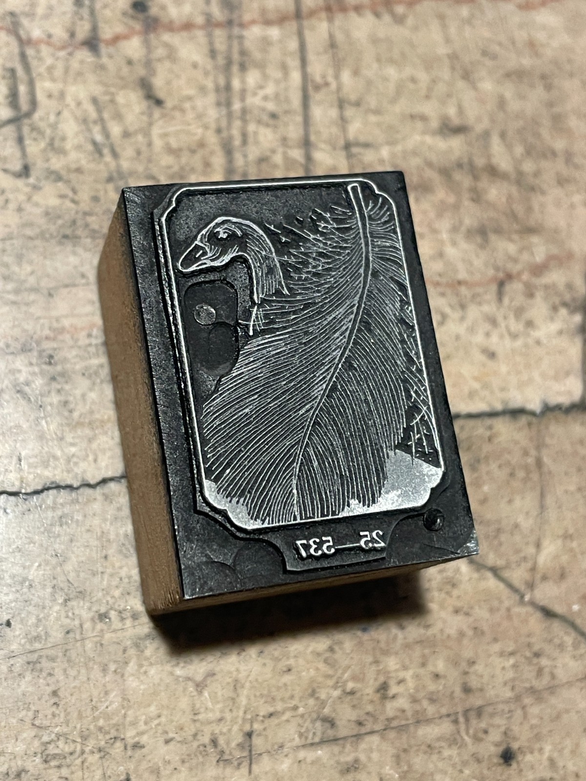 Printing Letterpress Print Block Goose & Feather / Down / Duck (2656)