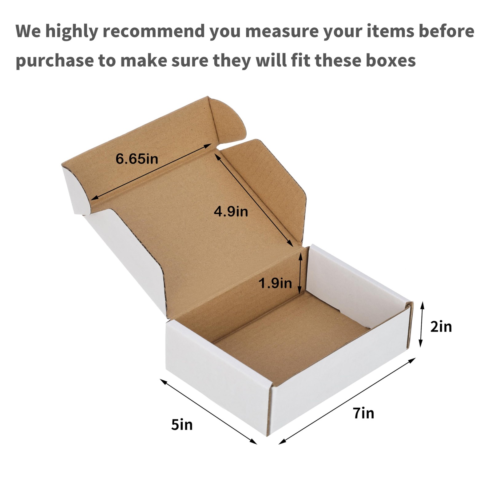 Kraft Corrugated Shipping Mailer Boxes Storage Packaging Carton 7x5x2 50 Pack