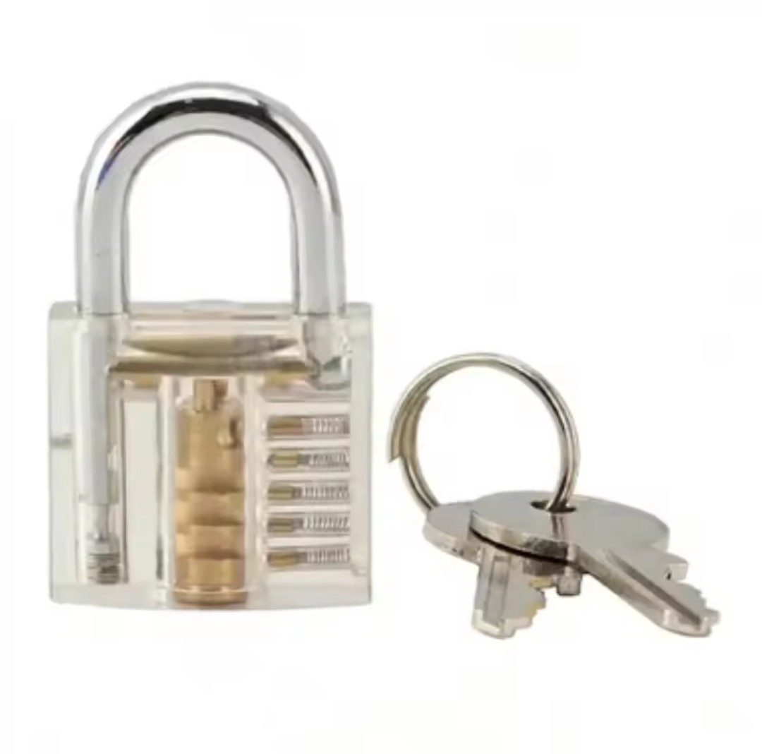 Locksmith Transparent Locks Pick Visible Cutaway Mini Practice View Padlock Hasp