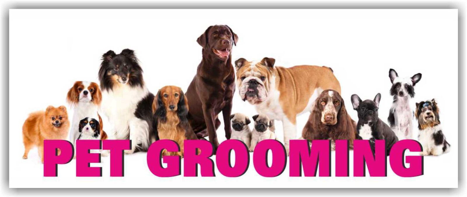PET GROOMING Advertising Banner Vinyl Mesh Sign dog vets cut animal cats shop
