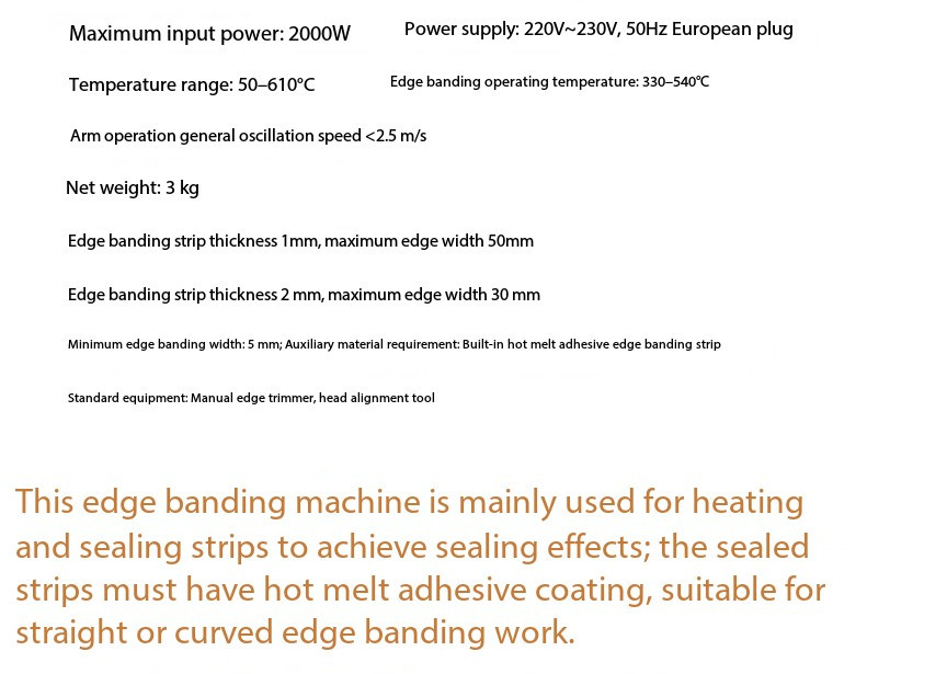 MT985 Woodworking Portable Curved and Straight Line Manual Edge Banding Machine
