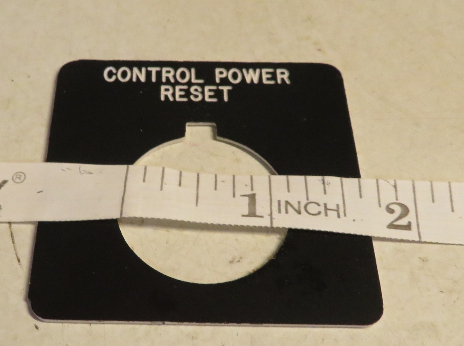 CONTROL POWER RESET WARNING LEGEND PLATE 2-1/4″ PLASTIC LAMACOID WARNING Unbrand