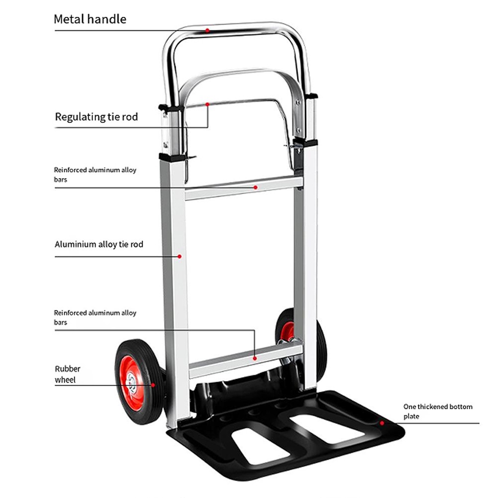 400 Lbs Aluminum Hand Truck 2 in 1 Heavy Duty Convertible Folding Dolly Cart USA