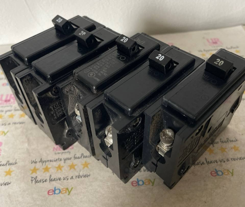 Cutler Hammer BR120 1 Pole 20 Amp Type C120 Circuit Breaker LOT OF 5