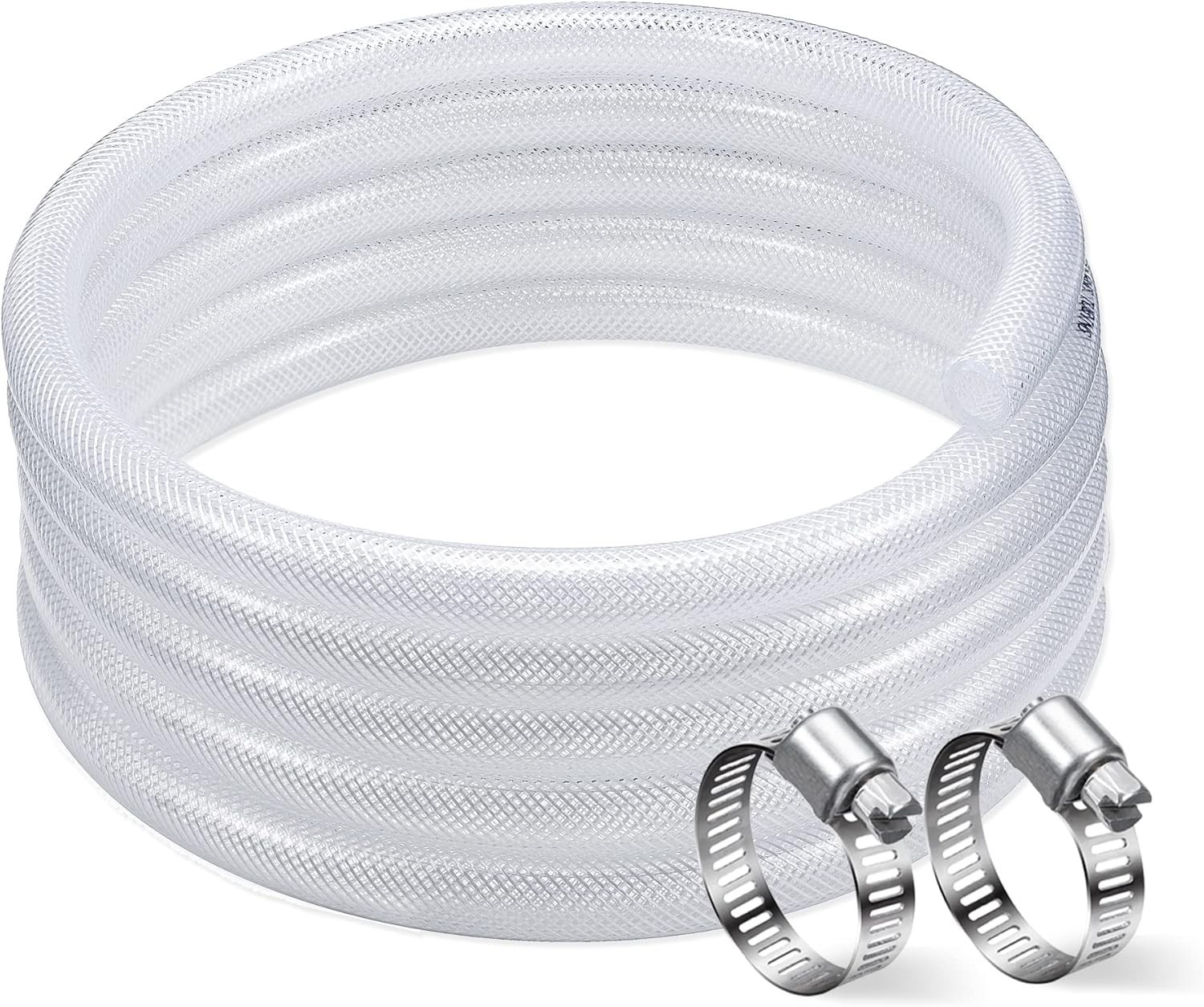 3/4 In ID Vinyl Tubing 50ft Heavy Duty Reinforced Clear Plastic Hose Compatib…