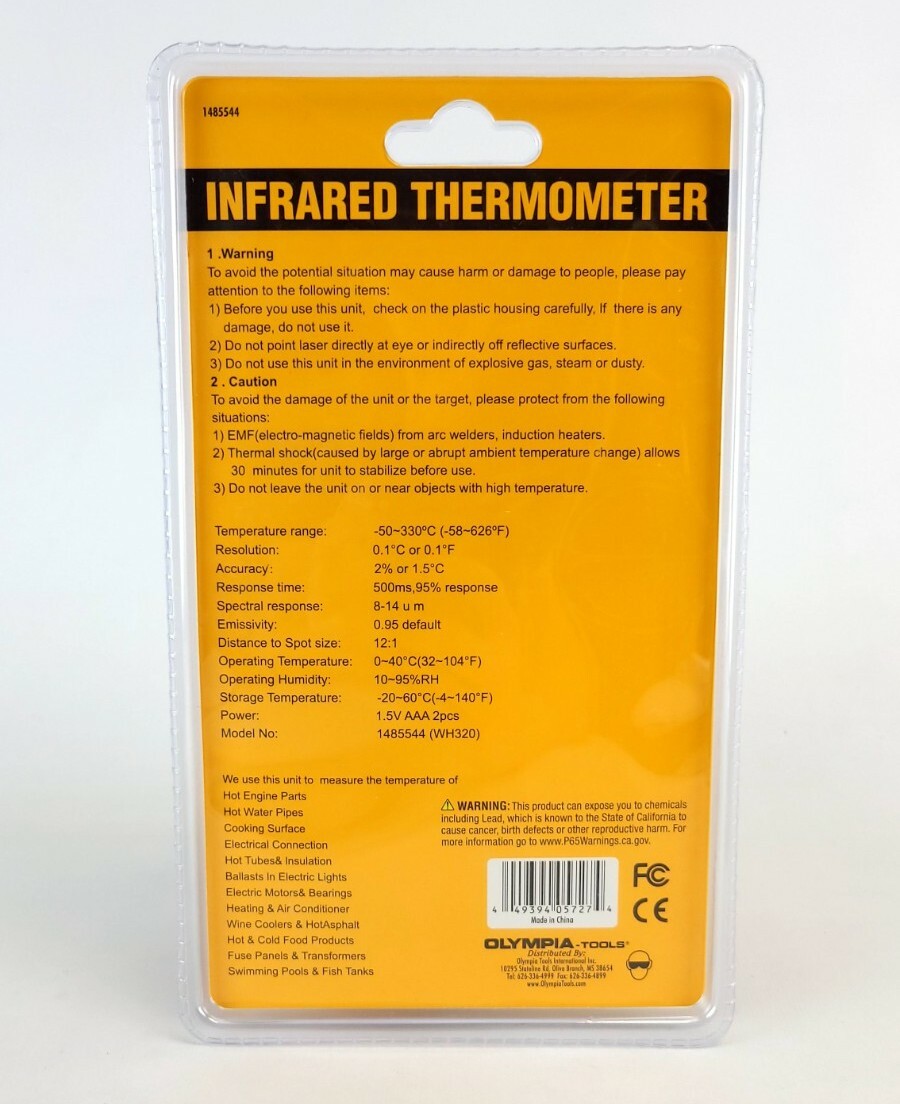 Infrared Thermometer w/Backlit LCD Non-Contact Digital Laser Pyrometer New