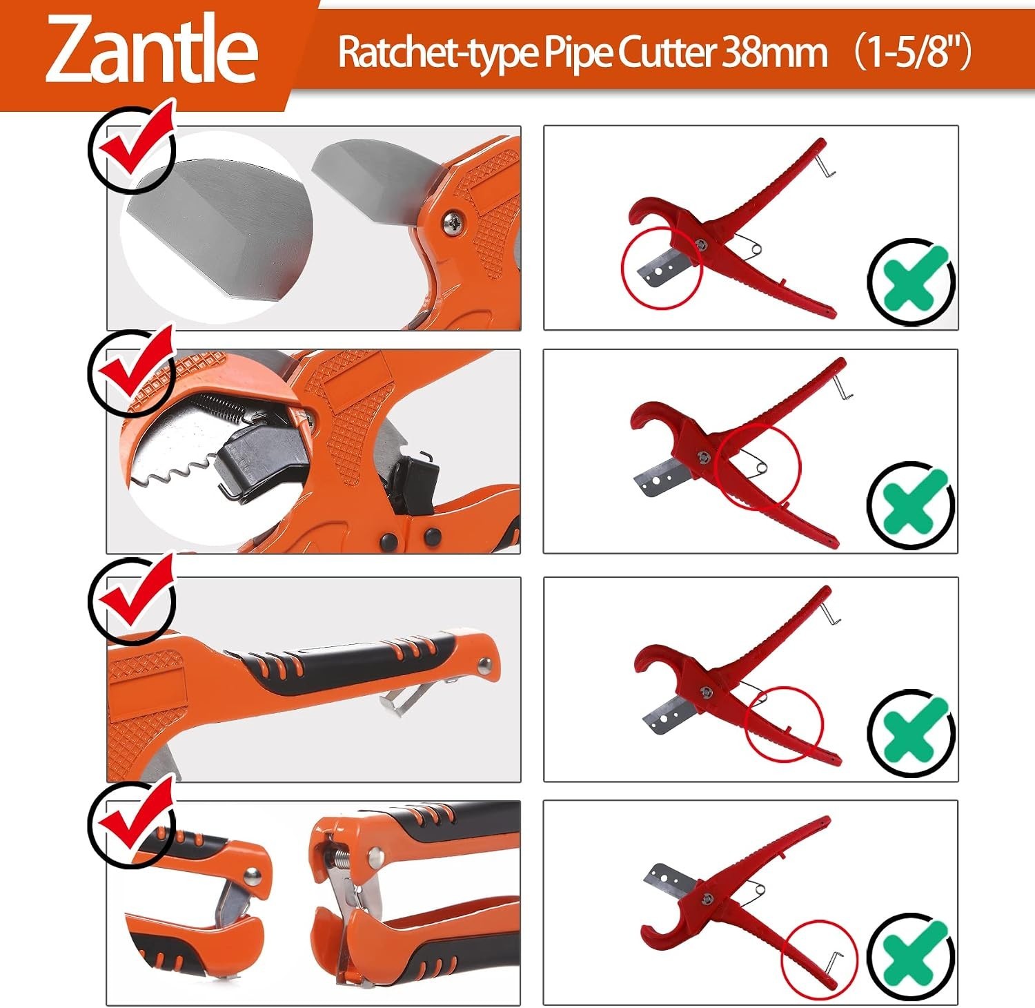 Ratchet Pipe Cutter, Cuts PEX, PVC and PPR up to 1-5/8 in. O.D. | One-Hand Tu…