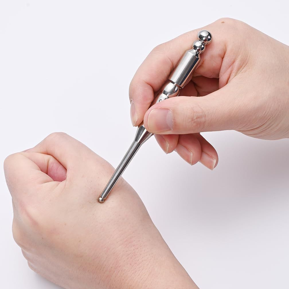 STICKON Stainless Steel Acupressure Pen Trigger Point Massage Tool Silver