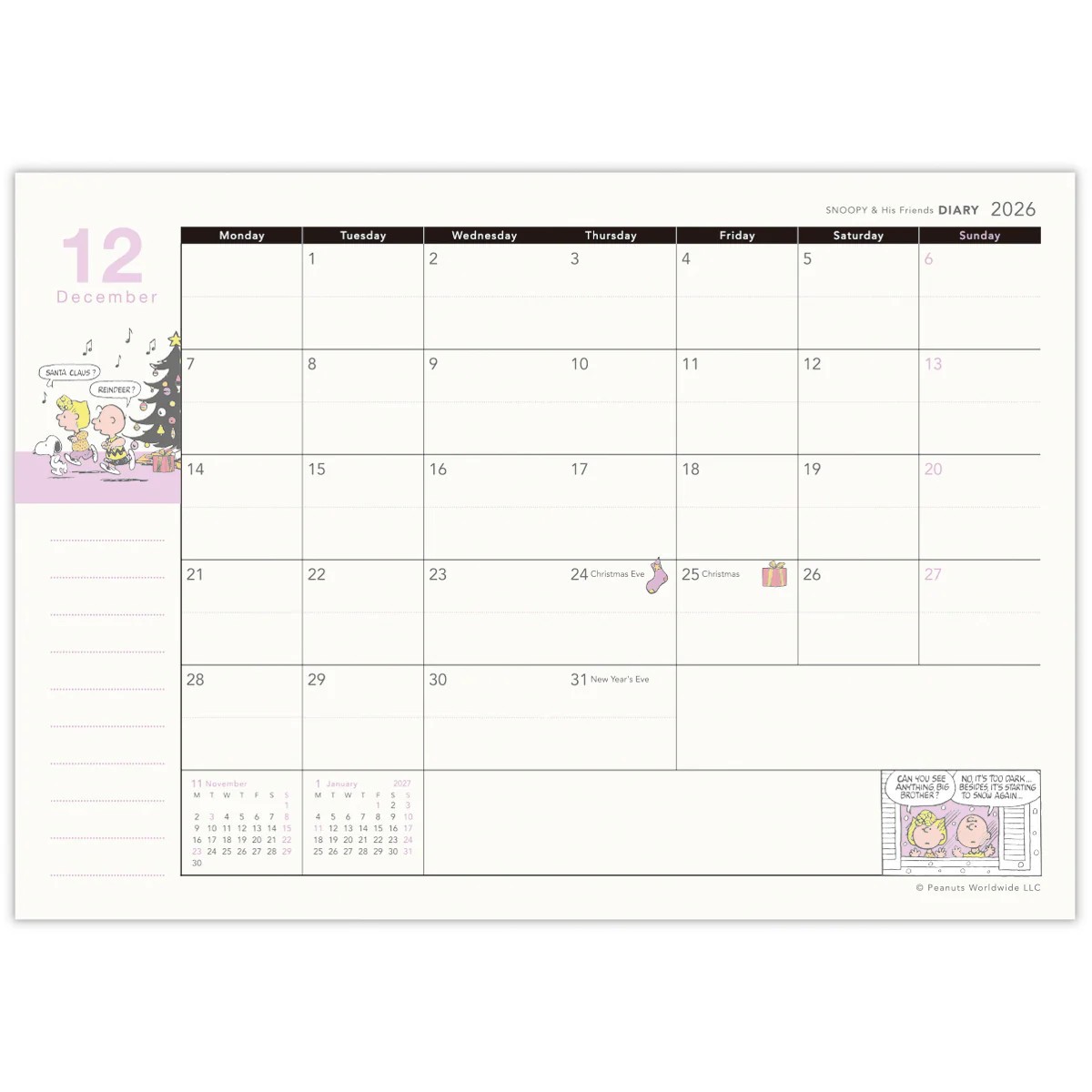 2026 Schedule Book Agenda Planner Hallmark Snoopy A6 Monthly #04