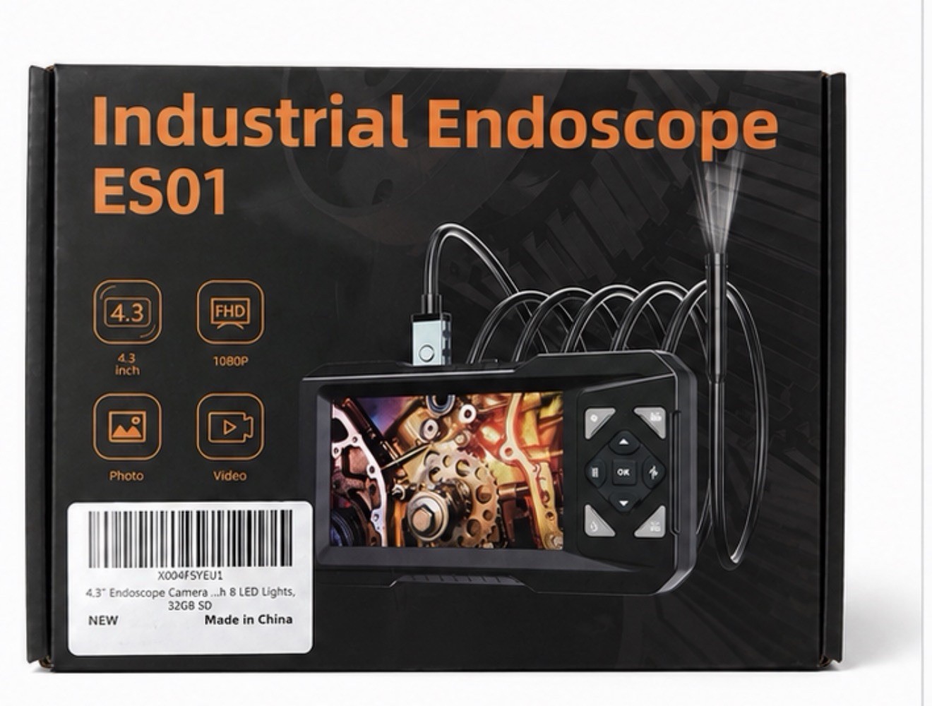 ES01 4.3in LCD 1080P Digital Inspection Camera 8.0mm Semi-Rigid Zoom