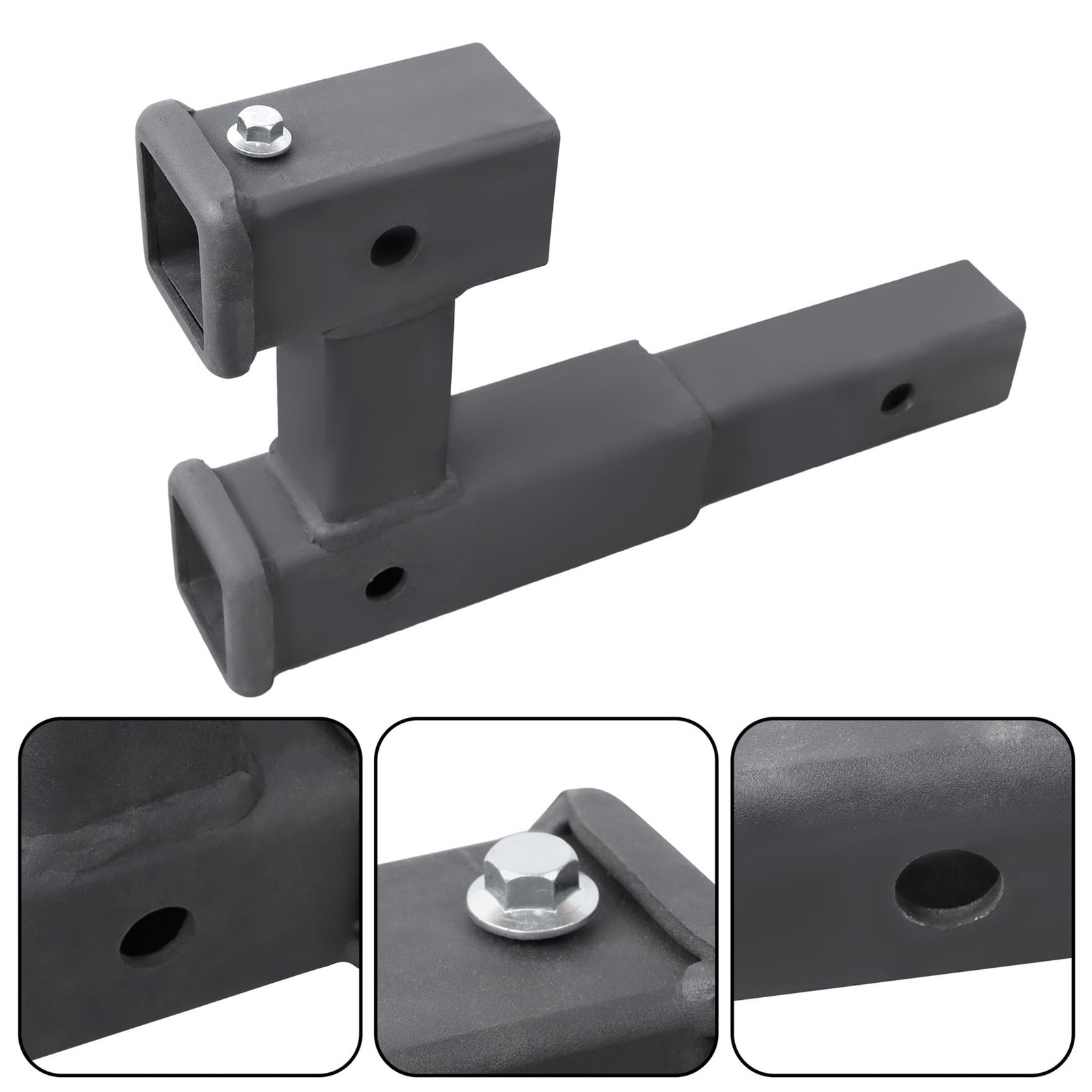 5000LB Steel Trailer Hitch Receiver Rise Drop Adapter 6.5in 2in Solid Shank
