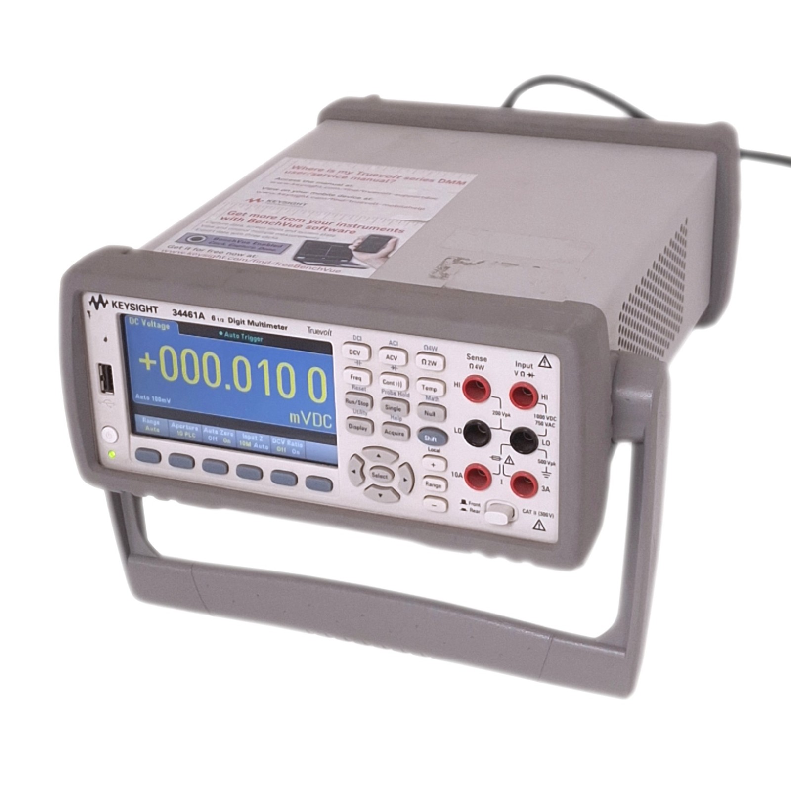Keysight 34461A Multimeter, 6-1/2 Digit, 100mV-1000V, 100µA-10A, USB/LAN