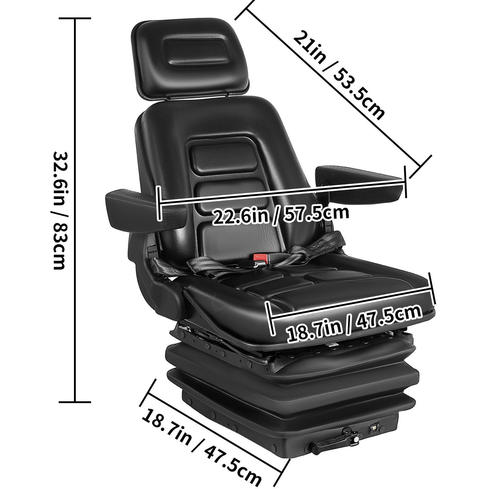 NEW LOW PROFILE SUSPENSION SEAT WITH ARMREST DOZER BACKHOE TRACTOR SKIDSTEER