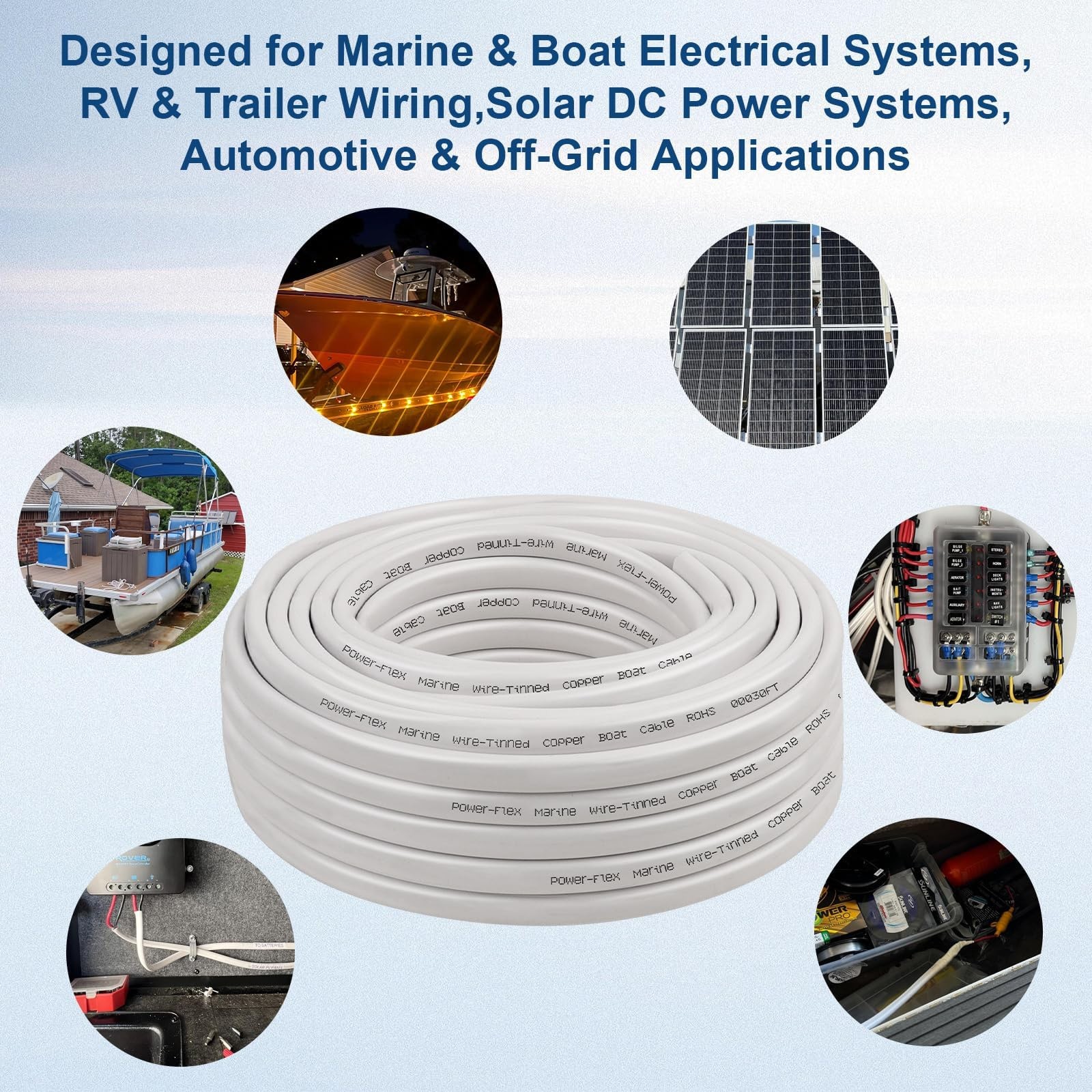 XRDS -RF 8 AWG Marine Wire 15FT, 2-Conductor (Red & Black) Duplex Marine Grad…