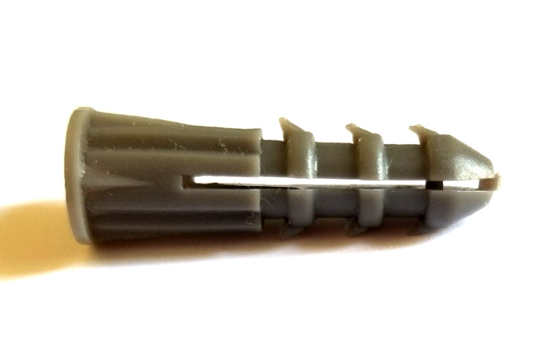 Ribbed Barbed Plastic Anchors #10-12 x 1-1/4″ Gray , With or Without Screws