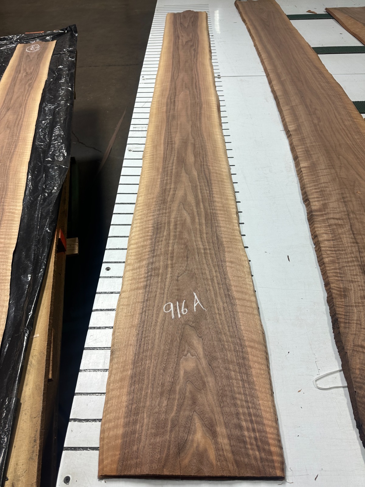 Figured Walnut Raw Wood Veneer 2 sheets 109» x 10» 916A