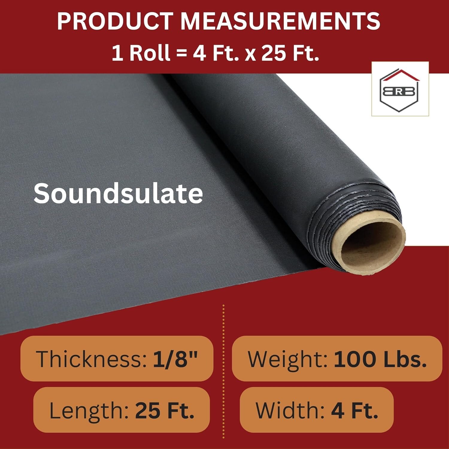 Soundsulate 1 lb Mass Loaded Vinyl Soundproofing, MLV, Noise Barrier