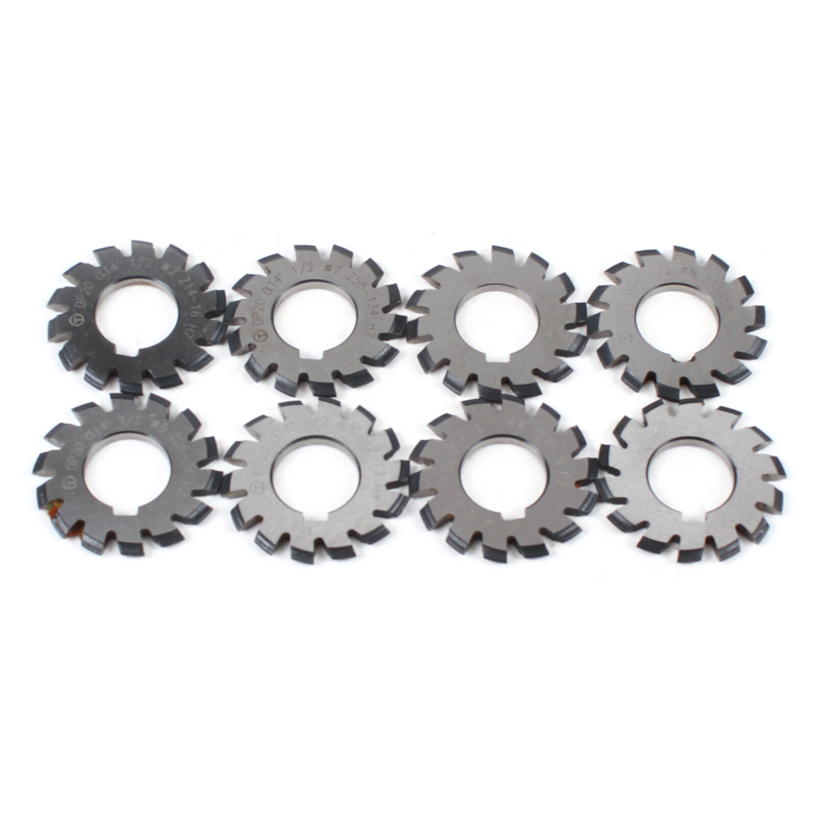 8 Pcs/Set 14.5° Involute Gear Cutter DP8 DP10 DP16 DP20 DP22 PA14-1/2 HSS 8H Set