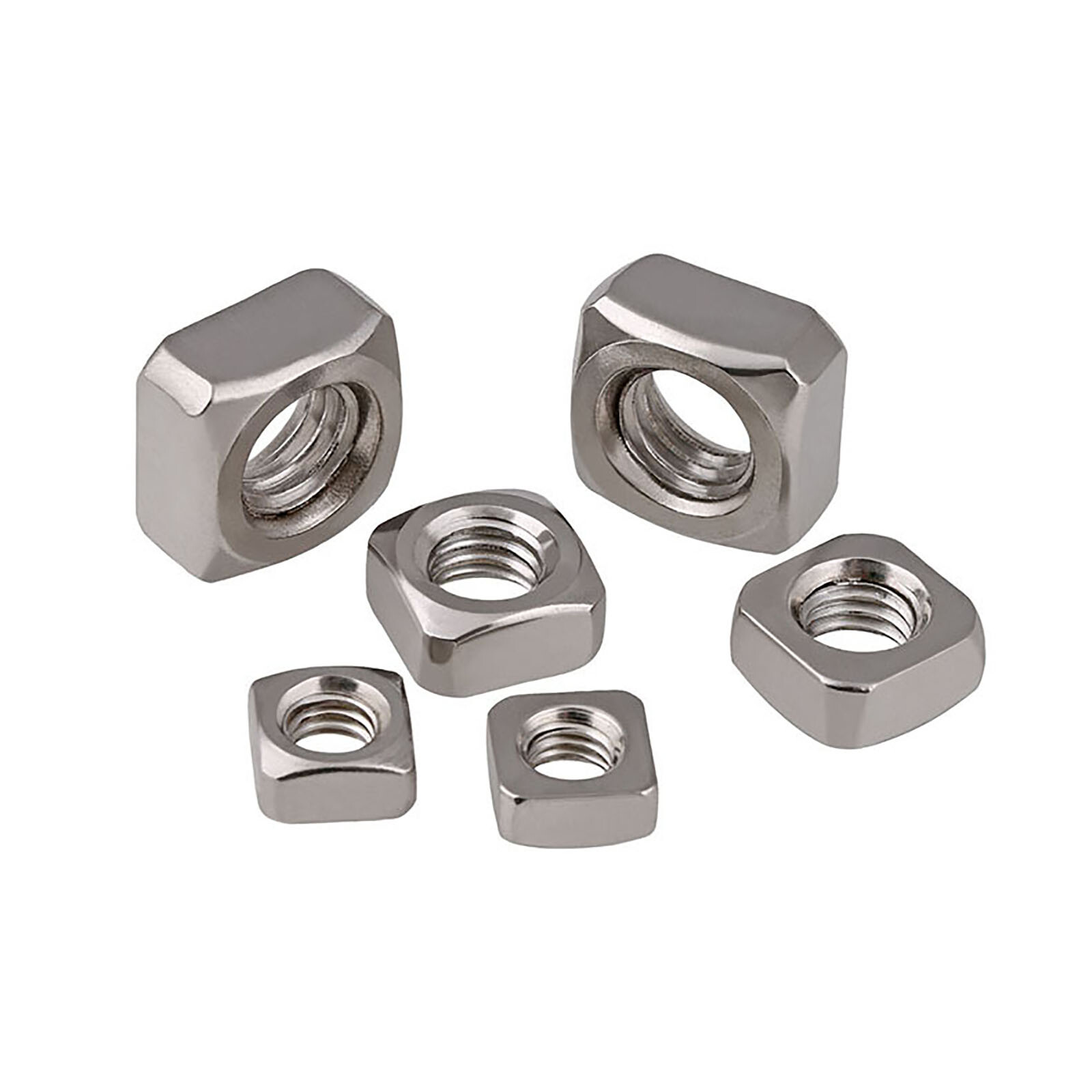 M4 M5 M6 M8 M10 SUS 201 Stainless Steel Square Nuts Locking Nuts Metric Thread