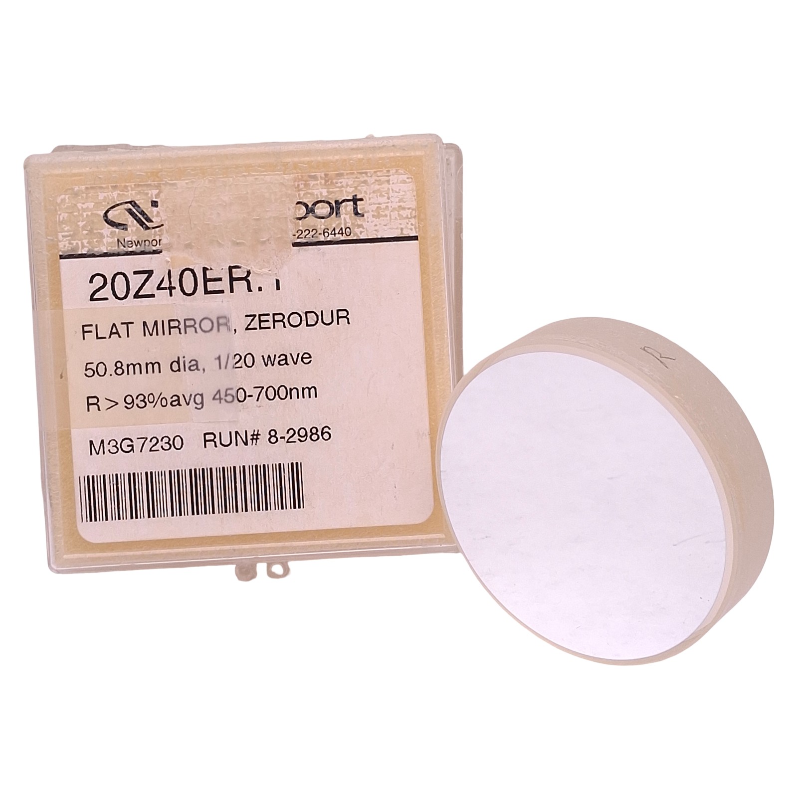 Newport 20Z40ER.1 Optical Zerodur Aluminum Mirror ø50.8mm, 450-700nm Range, 1/20