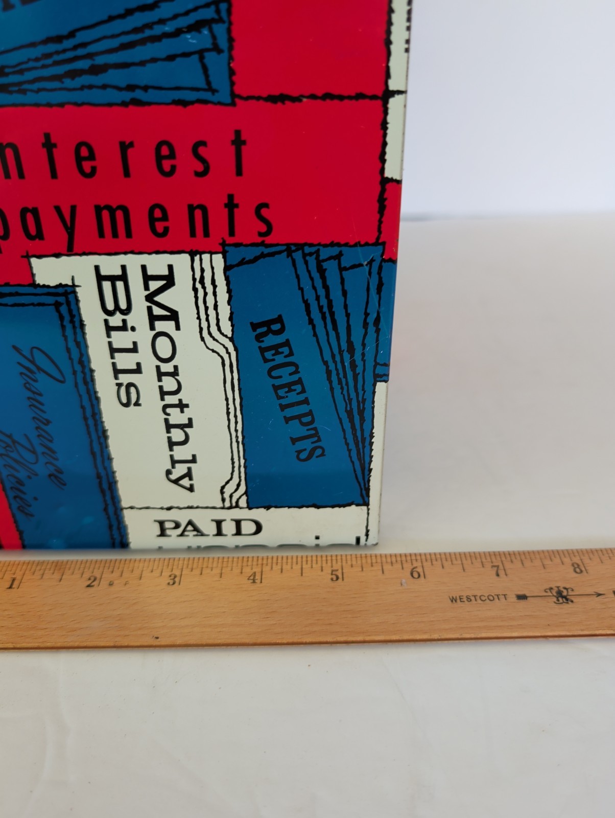 Vintage Porta File Personal Vertical File Box 1970s Red White Blue Ballonoff