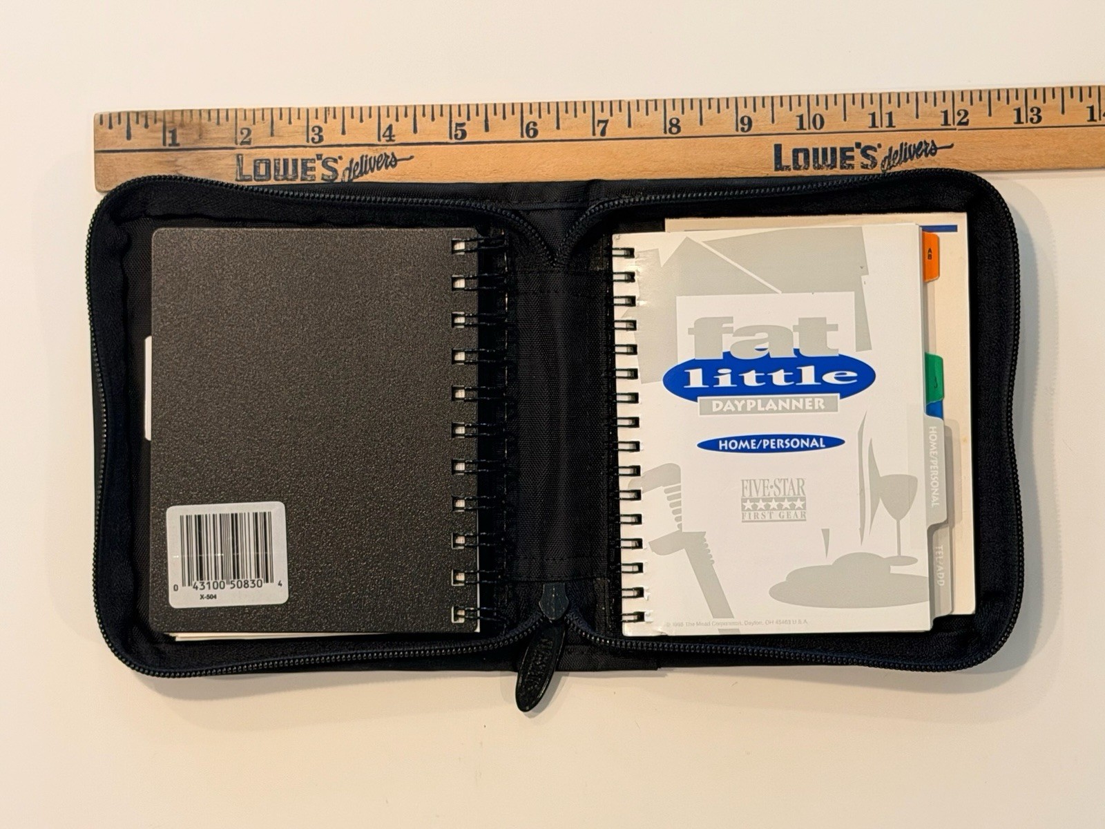 Mead Five Star Mini Fat Little Day Planner Black Vtg 1996 Unused Binder