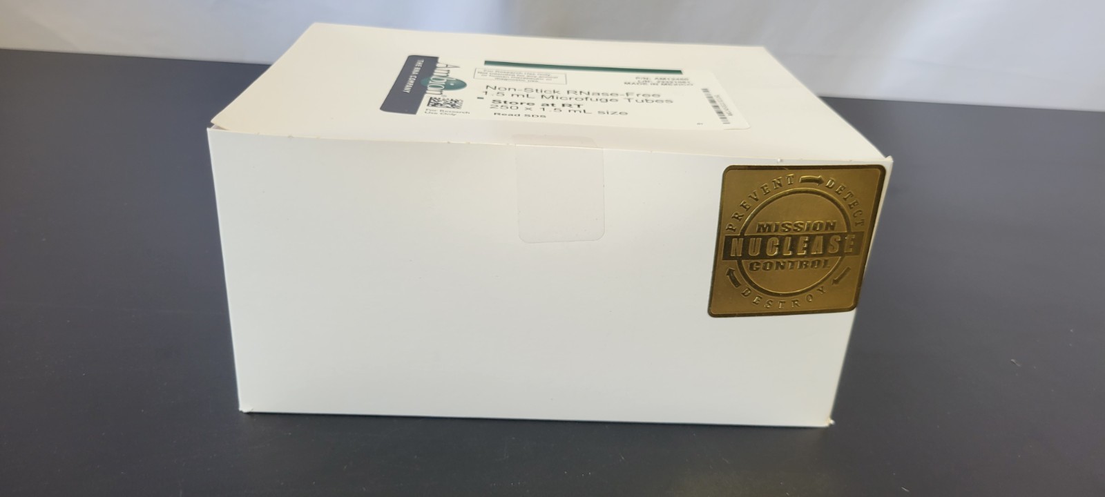 AMBION PP 1.5mL Non-Stick RNase-Free Microfuge Centrifuge Tubes AM12450, 1 box