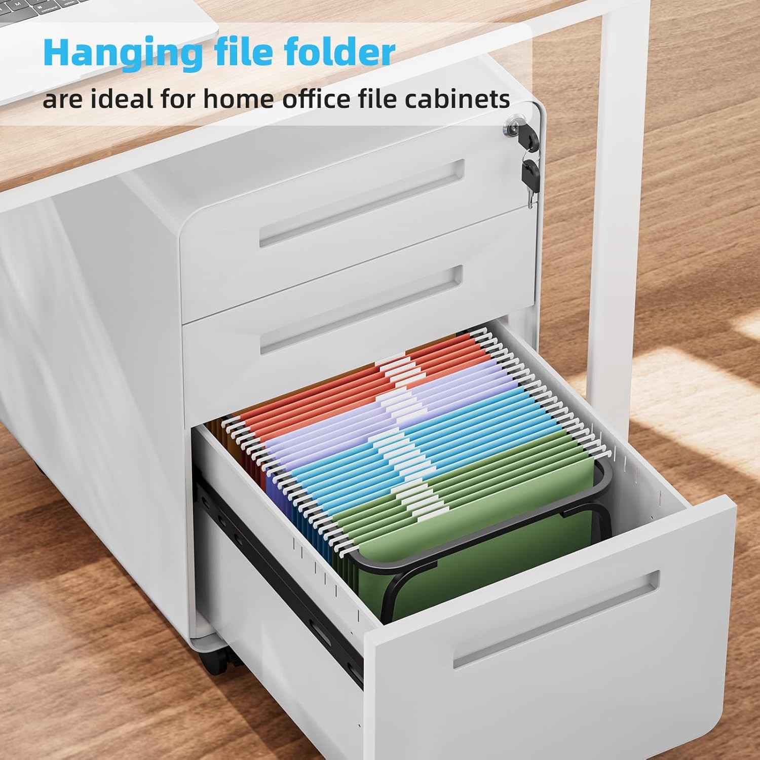 Hanging File Folder Frame, Adjustable Letter Size File Holder 16-25 Inches,