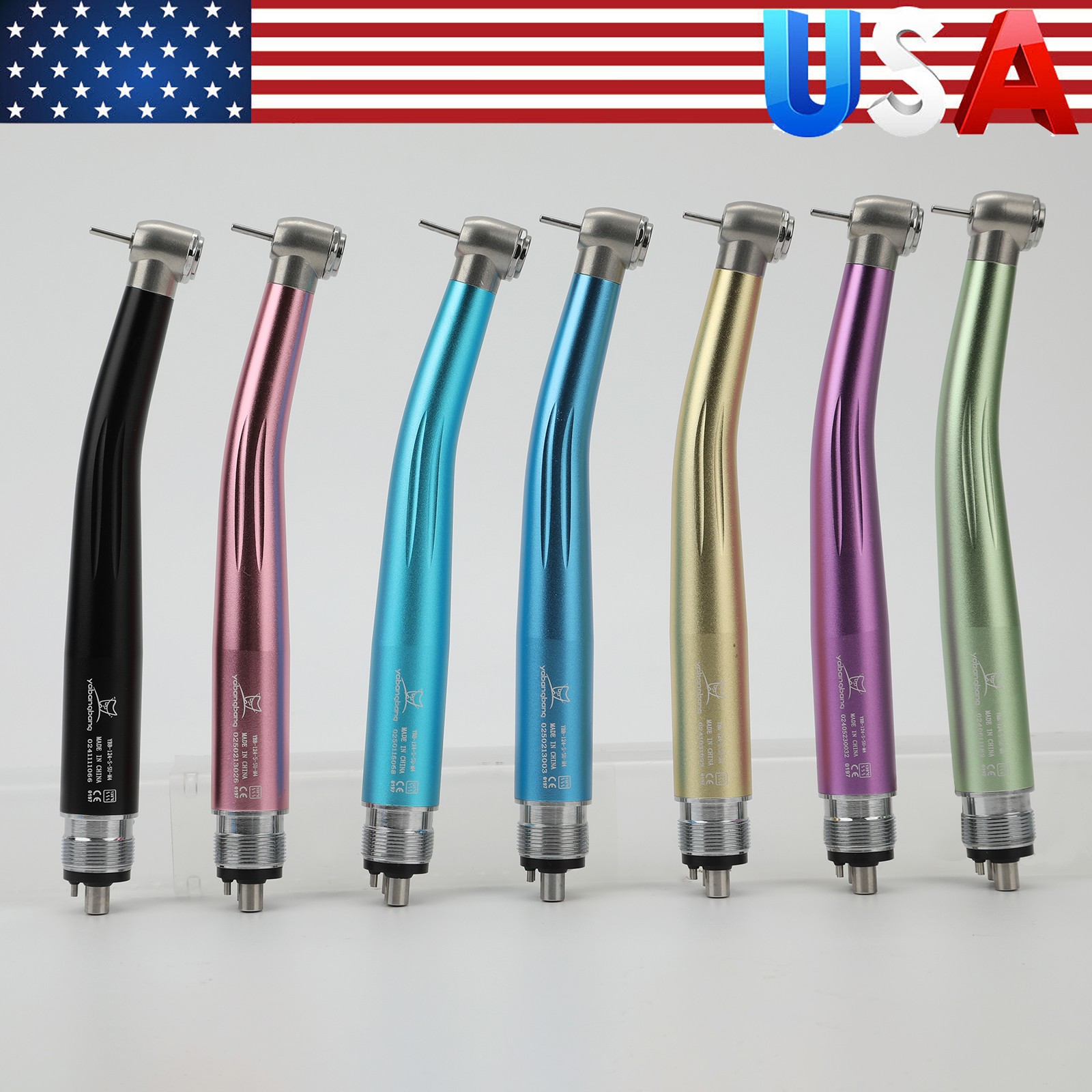 Yabangbang Dental High Speed Torque Head Handpiece Air Turbine 4Holes 7 Color