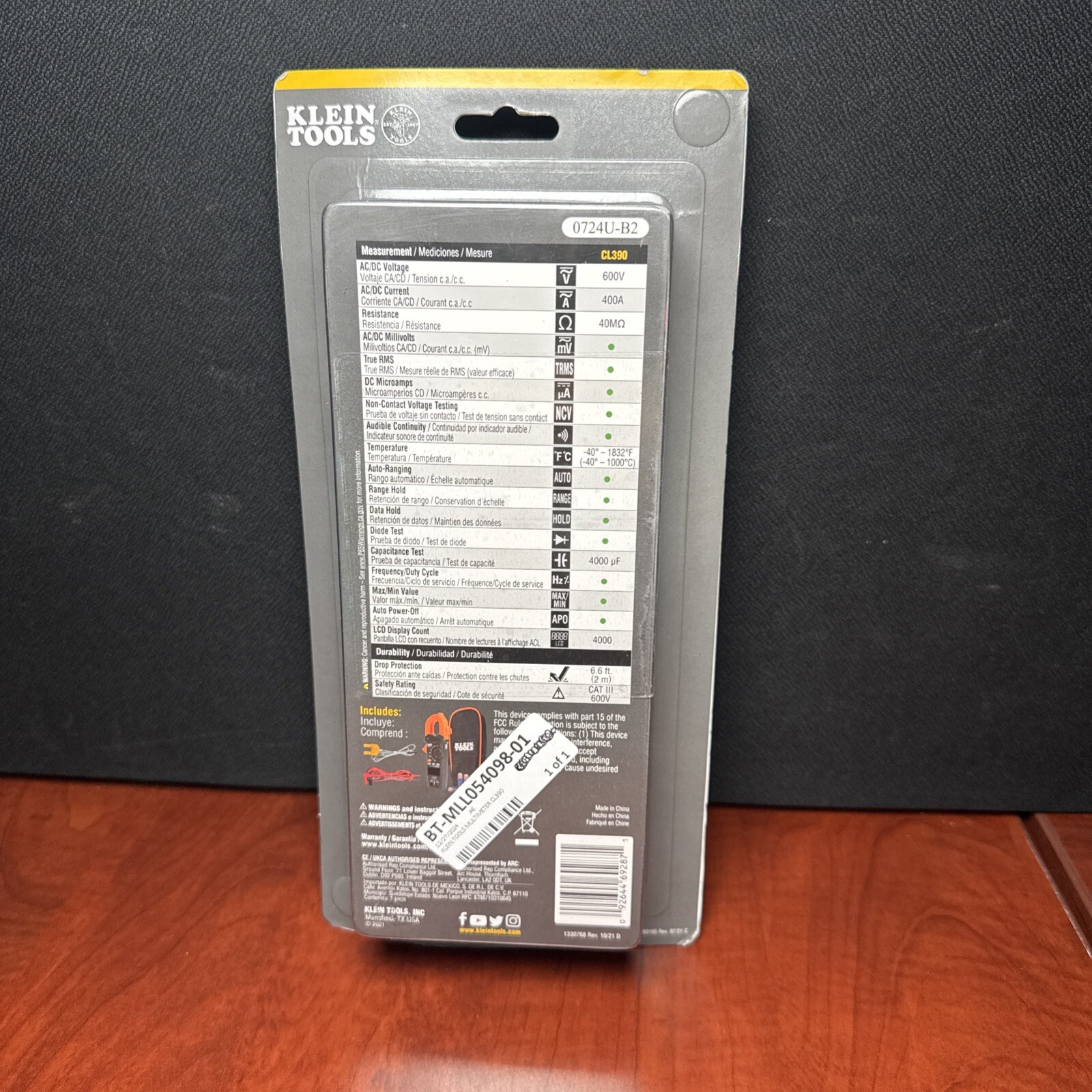 Klein Tools (CL390) 400 AMP Clamp Meter AC Auto Ranging W/Temp (2871)