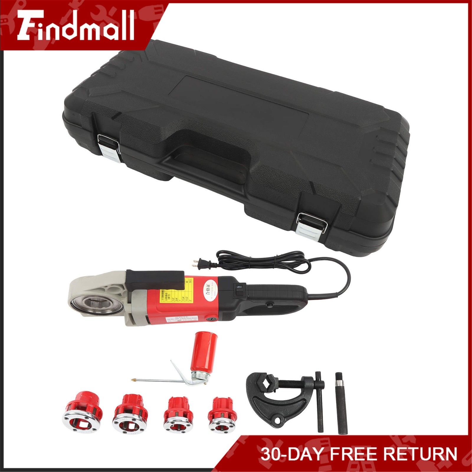 Findmall 2300W Pipe Threading Machine 1/2-1-1/4″ Electric Threader 4 Blades