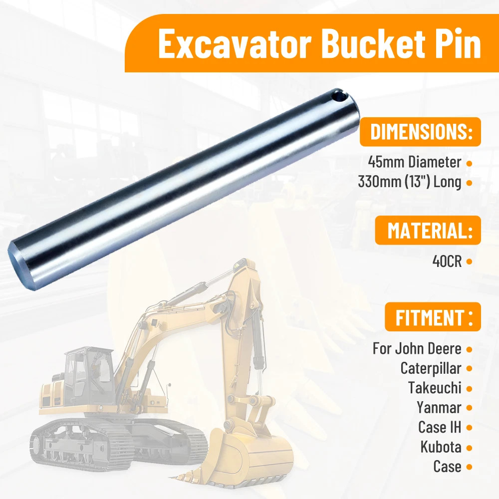 New 45mm x 330mm Excavator Universal Bucket Pin 13” For CAT Deere Komatsu