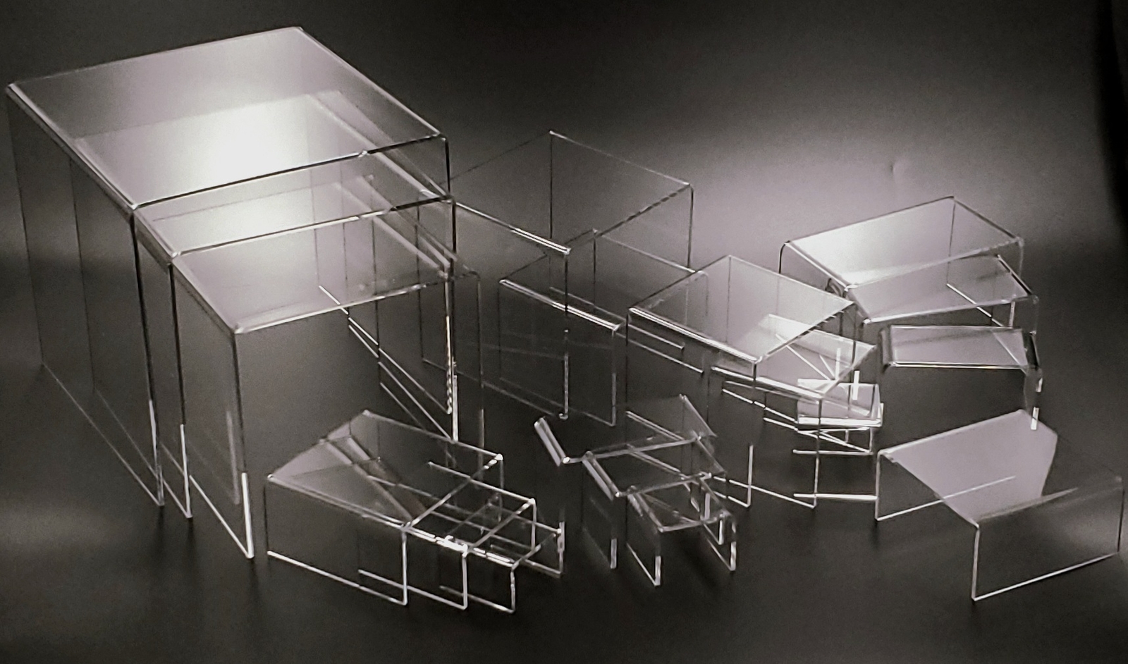 T’z Tagz Any 4-Inch-Deep Clear Acrylic Riser Display Stand New 2 Pack Variation