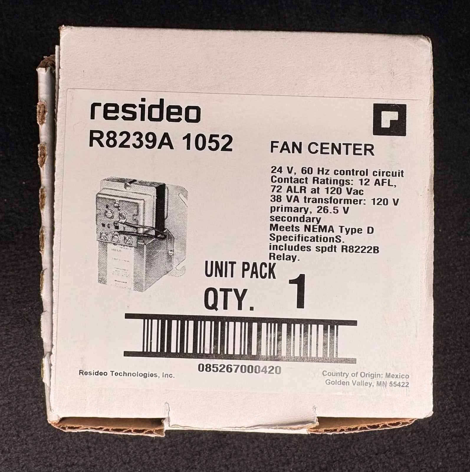 Resideo R8239A 1052 Fan Center Transformer Relay