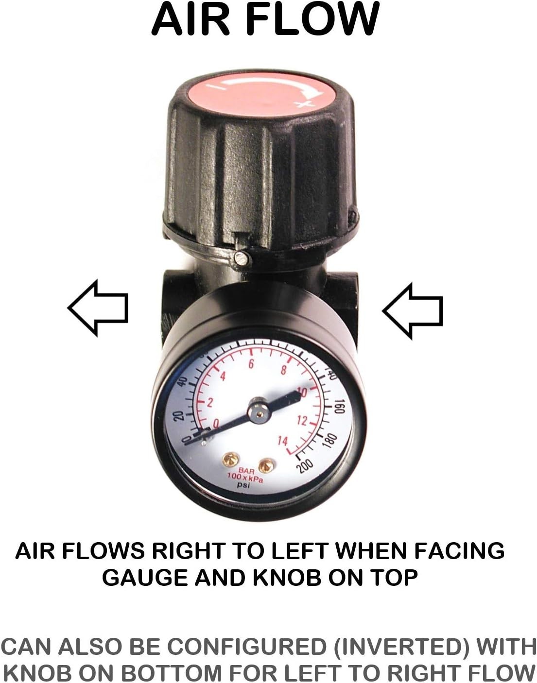 Robust Air Regulator with Steel Gauge for 200 PSI Inlet, Ideal for Compressors