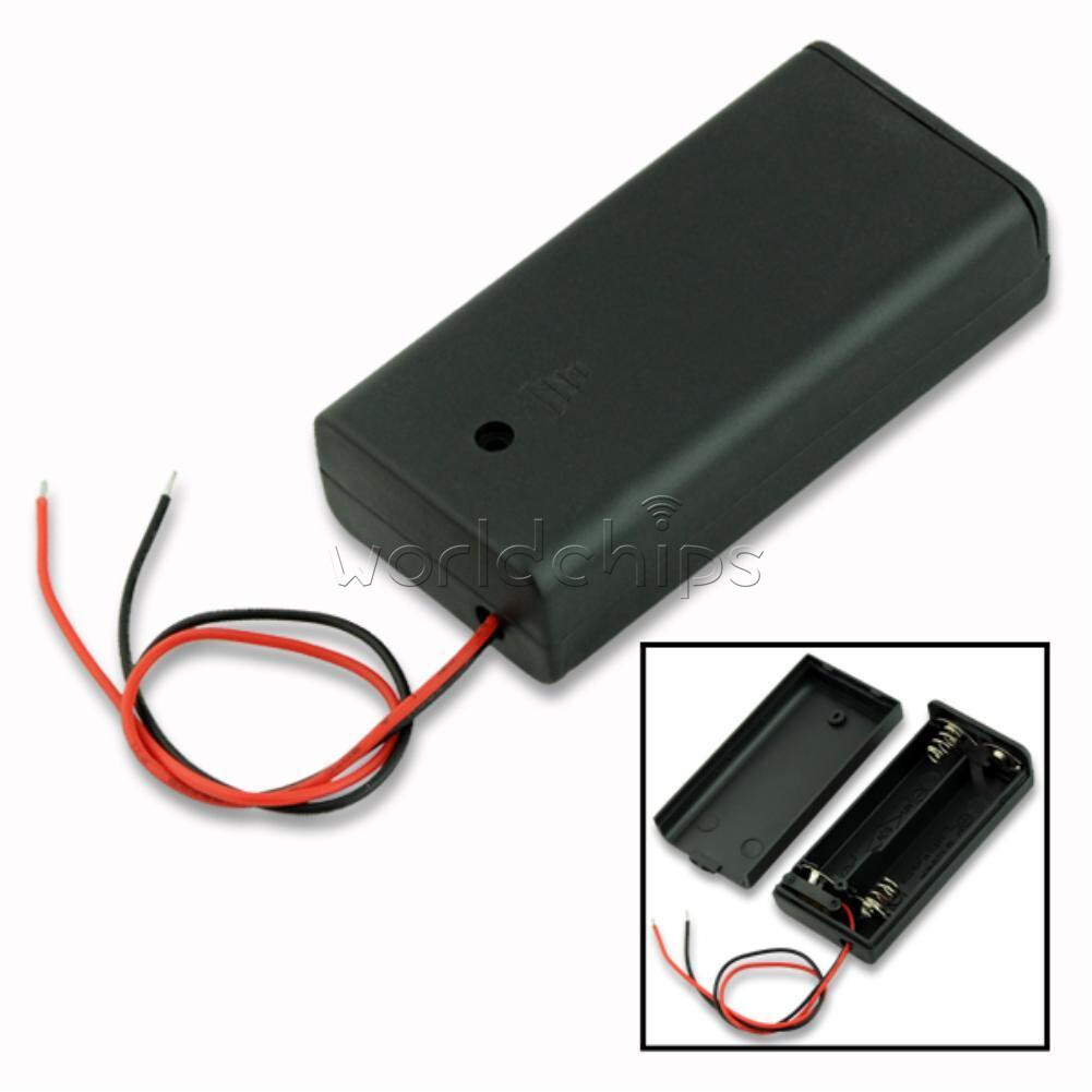 1-10Piece AA 2A Battery Holder Box Case With ON/OFF Switch Cover For 2AA Battery