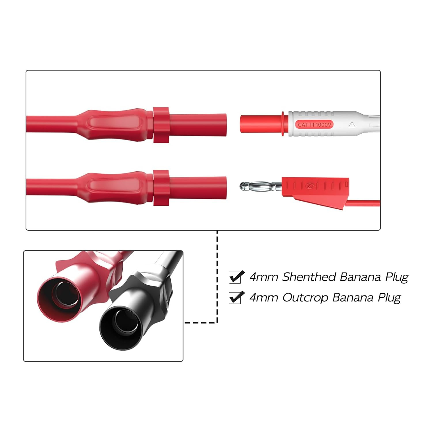 Automotive Wire Piercing Probes 2PCS Puncture Probe Pins for 4mm Banana Plug Ext