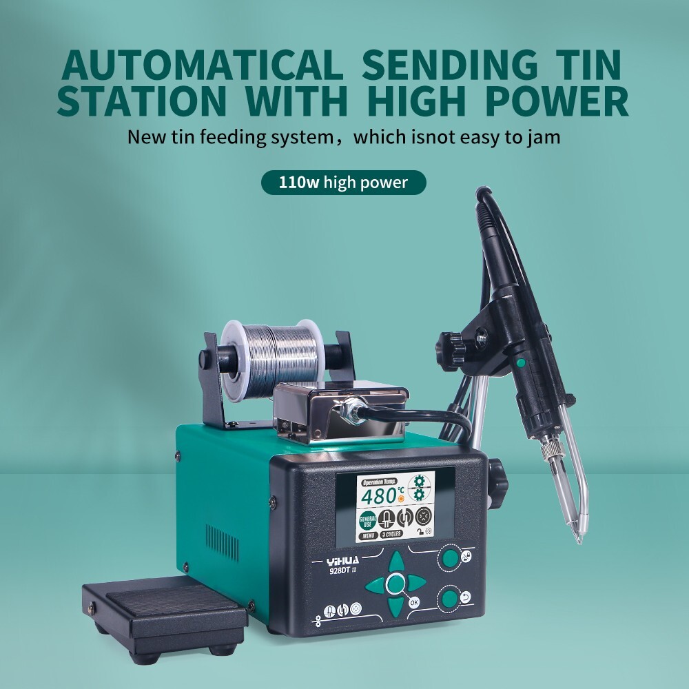 YIHUA 928DT Auto Tin Feeder Soldering Station 110W Iron Fast Heating