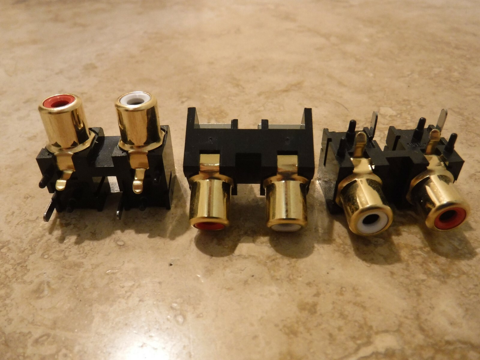 Lot 70 PCB Mount RCA Female Stereo Audio Jack AV Gold Plated Connector Red/White
