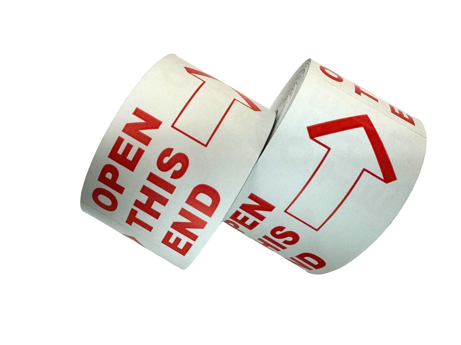 2×4 Open This End Arrow Labels White/Red This Side Up Mailing Stickers (600)