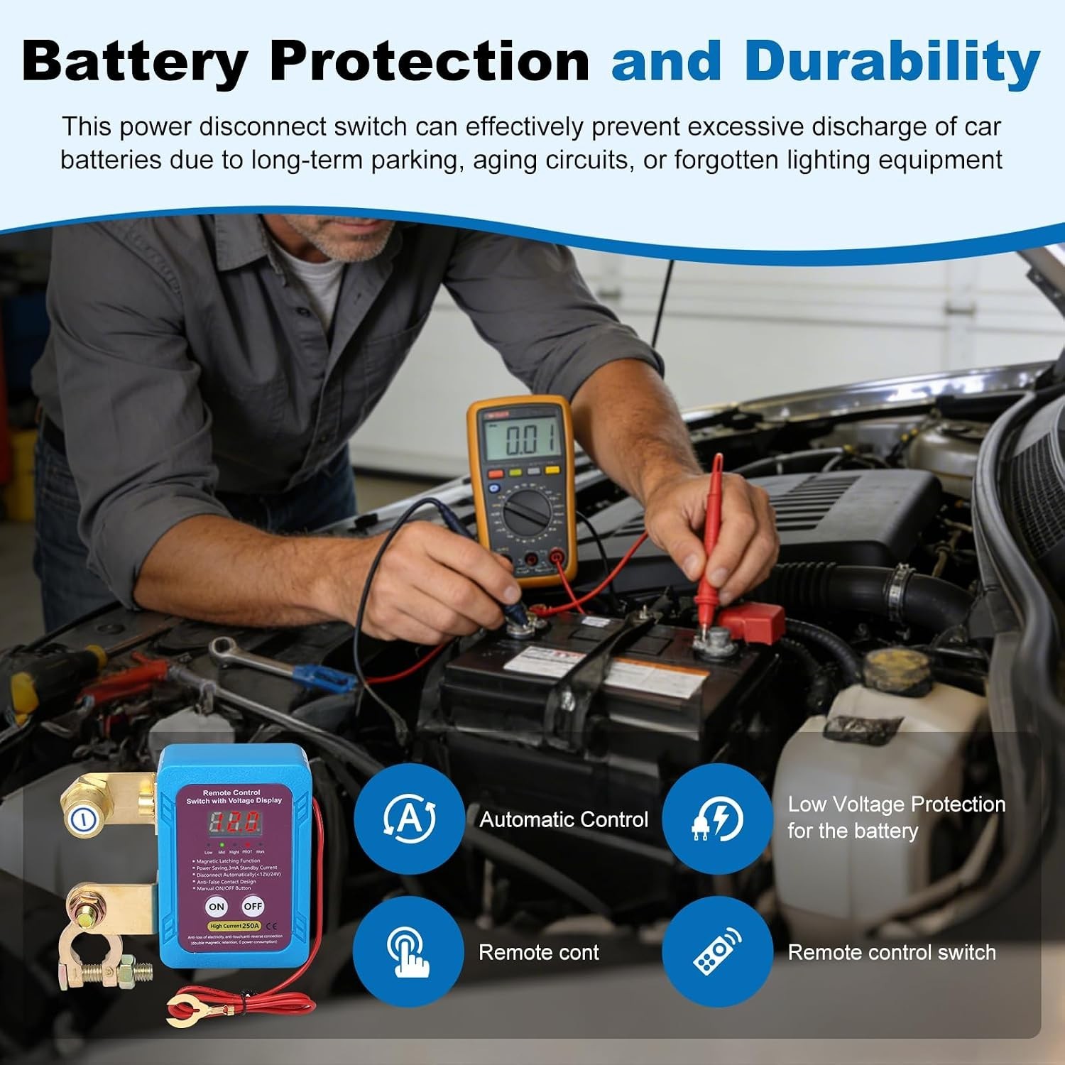 250A Remote Battery Disconnect Switch 12V for Car,Auto,Truck,RV,Marine | Volt…