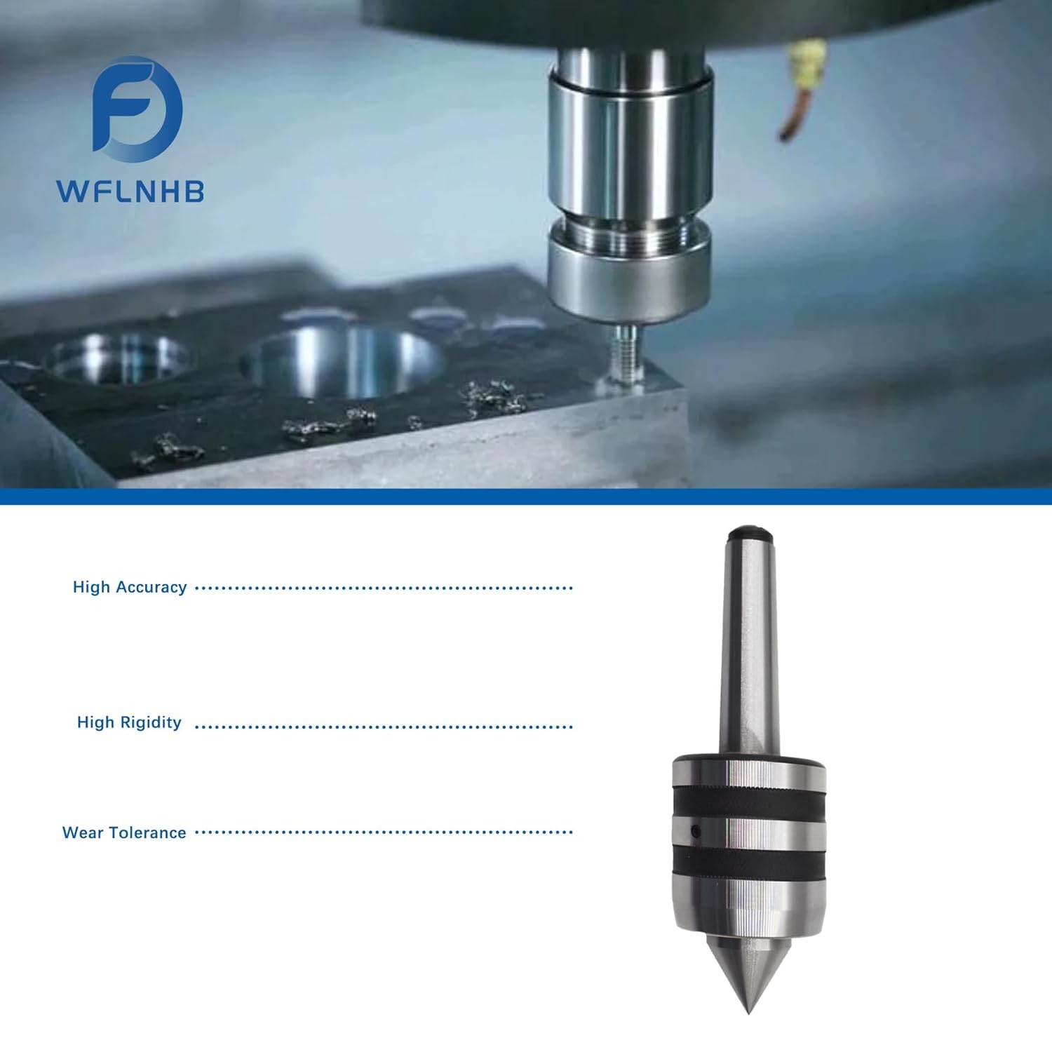 2MT Medium Duty Live Center 60 Degree Cone Live Tailstock for Lathe Mount